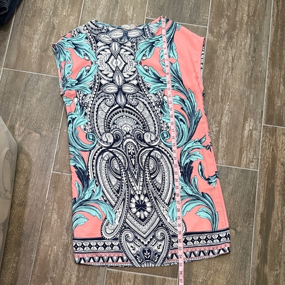 Black Bead Pink and Blue Patterned Dress - Picture 6 of 8